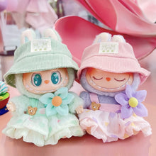 Load image into Gallery viewer, For 17cm Labubu Pendant Clothes Sitting Clothes Baby Clothes Pink Love Bear Dress DIY Dress Up Toy Dollhouse