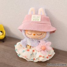 Load image into Gallery viewer, For 17cm Labubu Pendant Clothes Sitting Clothes Baby Clothes Pink Love Bear Dress DIY Dress Up Toy Dollhouse