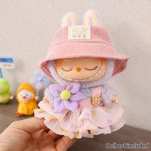 Load image into Gallery viewer, For 17cm Labubu Pendant Clothes Sitting Clothes Baby Clothes Pink Love Bear Dress DIY Dress Up Toy Dollhouse