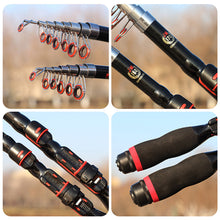 Load image into Gallery viewer, 1m-2.3m Telescopic Portable Mini Fishing Rods Super Hard Carbon Steel Rivers Lakes Fishing Rod Sea Fishing Pole Accessories