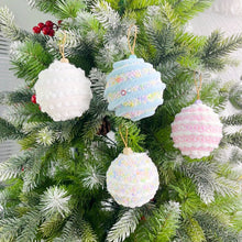 Load image into Gallery viewer, 3Pcs 8cm Foam Christmas Balls Pendant Colorful Christmas Macaron Hanging Balls Elegant Reusable Xmas Tree Hanging Ornament