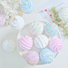 Load image into Gallery viewer, 3Pcs 8cm Foam Christmas Balls Pendant Colorful Christmas Macaron Hanging Balls Elegant Reusable Xmas Tree Hanging Ornament