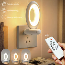 Load image into Gallery viewer, Creative Rotating Remote Control LED Night Light Plug-In Soft Light Eye Protection Sleep Atmosphere Bedroom Bedside Lamp