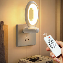 Load image into Gallery viewer, Creative Rotating Remote Control LED Night Light Plug-In Soft Light Eye Protection Sleep Atmosphere Bedroom Bedside Lamp