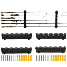 Load image into Gallery viewer, 2Pcs 6-Rod Rack Fishing Rod Holders Vertical Horizontal Pole Holder Wall Mount Modular Fishing Pole For Wall