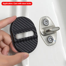 Load image into Gallery viewer, 4Pcs/Set Carbon Fiber Pattern Car Door Lock Protective Cover Cushion Anti Rust Sleeve Plastic for Car Door Lock Car Accessories