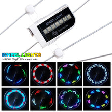 Load image into Gallery viewer, USB Rechargeable 14 RGB LED Bike Wheel Spoke Light Waterproof Bicycle Warning Lights LED Neon Bike Tyre Light Bicycle Rim Decor