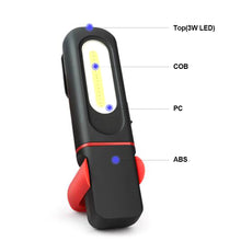 Load image into Gallery viewer, Portable USB Rechargeable COB Work Light Car Detailing Inspection Light Magnetic LED Flashlight Hanging Lamp Camping Torch