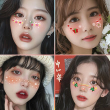 Load image into Gallery viewer, Christmas Children's Tattoo Stickers Cartoon Cute Snowflake Deer Inspiration Creative Makeup Face Stickers Party Props
