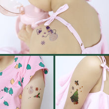 Load image into Gallery viewer, Christmas Children's Tattoo Stickers with Glitter Cartoon for Boys and Girls Environmentally Friendly Safe Cute Tattoo Stickers