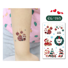 Load image into Gallery viewer, Christmas Children's Tattoo Stickers with Glitter Cartoon for Boys and Girls Environmentally Friendly Safe Cute Tattoo Stickers