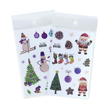 Load image into Gallery viewer, Christmas Children's Tattoo Stickers with Glitter Cartoon for Boys and Girls Environmentally Friendly Safe Cute Tattoo Stickers