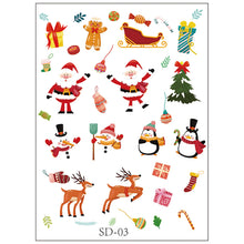 Load image into Gallery viewer, Christmas Tattoo Stickers Children's Stickers Cartoon Reindeer Santa Claus Stickers Holiday Party Face Stickers