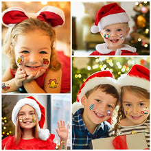Load image into Gallery viewer, Christmas Tattoo Stickers Children's Stickers Cartoon Reindeer Santa Claus Stickers Holiday Party Face Stickers