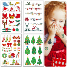 Load image into Gallery viewer, 10pcs/set Christmas Tattoo Stickers Children's Cartoon Festival Party Environmentally Friendly Waterproof Reindeer Face Tattoo Stickers
