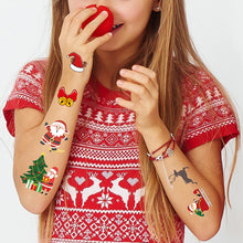 Load image into Gallery viewer, 10pcs/set Christmas Tattoo Stickers Children's Cartoon Festival Party Environmentally Friendly Waterproof Reindeer Face Tattoo Stickers