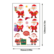 Load image into Gallery viewer, 10pcs/set Christmas Tattoo Stickers Children's Cartoon Festival Party Environmentally Friendly Waterproof Reindeer Face Tattoo Stickers