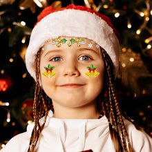 Load image into Gallery viewer, 10pcs/set Christmas Face Stickers Tattoo Stickers Holiday Parties Cute Colored Disposable Makeup Face Stickers