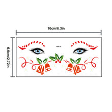 Load image into Gallery viewer, 10pcs/set Christmas Face Stickers Tattoo Stickers Holiday Parties Cute Colored Disposable Makeup Face Stickers