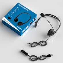 Load image into Gallery viewer, Call Center Headphone USB Wired Business Headset With 3.5mm Mic Volume Control Mute Cancelling Telephone Operator