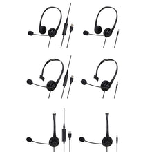 Load image into Gallery viewer, Call Center Headphone USB Wired Business Headset With 3.5mm Mic Volume Control Mute Cancelling Telephone Operator