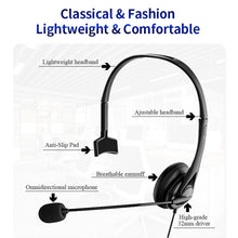 Load image into Gallery viewer, Call Center Headphone USB Wired Business Headset With 3.5mm Mic Volume Control Mute Cancelling Telephone Operator