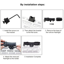 Load image into Gallery viewer, 1PC Railscales Rolleover Flashlight Stand M340C/M640DF Tactical Flashlight Rolleover Base For MLOK System