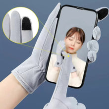 Load image into Gallery viewer, 1Pair Winter Warm Cashmere Gloves For Women Outdoor Riding Windproof Non-Slip High Spring Touch Screen Gloves