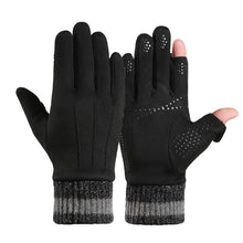 Load image into Gallery viewer, 1 Pair Autumn Winter Suede Warm Gloves For Man Outdoor Windproof Cold-Proof Flip Finger Touch Screen Riding Gloves