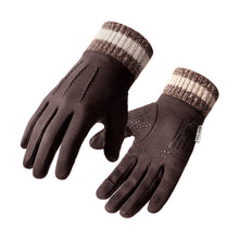 Load image into Gallery viewer, 1 Pair Autumn Winter Suede Warm Gloves For Man Outdoor Windproof Cold-Proof Flip Finger Touch Screen Riding Gloves