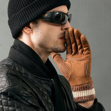 Load image into Gallery viewer, 1 Pair Autumn Winter Suede Warm Gloves For Man Outdoor Windproof Cold-Proof Flip Finger Touch Screen Riding Gloves