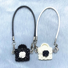 Load image into Gallery viewer, Dollhouse Mini Model Camellia Black and White Bag Hanging Neck Accessories Doll Pendant Accessories