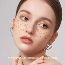 Load image into Gallery viewer, Flash Gold and Silver Christmas Freckle Tattoo Stickers Freckle Waterproof Sweat Proof European American Freckle Stickers Makeup Party Makeup