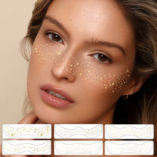 Load image into Gallery viewer, Flash Gold and Silver Christmas Freckle Tattoo Stickers Freckle Waterproof Sweat Proof European American Freckle Stickers Makeup Party Makeup