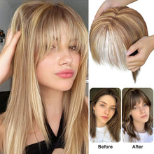 Load image into Gallery viewer, Wig Women Natural Lightweight Breathable Height Increasing Covering White Hair Head Invisible Seamless Fluffy Simulated Wig Piece