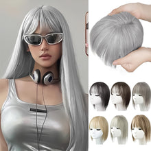 Load image into Gallery viewer, Wig Women Natural Lightweight Breathable Height Increasing Covering White Hair Head Invisible Seamless Fluffy Simulated Wig Piece
