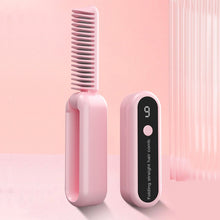 Load image into Gallery viewer, Foldable Straight Hair Comb Mini Portable Charging Wireless Negative Ion Roll Straightening Dual-use Straightener Hair Styling Tool