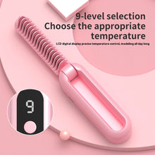 Load image into Gallery viewer, Foldable Straight Hair Comb Mini Portable Charging Wireless Negative Ion Roll Straightening Dual-use Straightener Hair Styling Tool