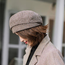 Load image into Gallery viewer, Retro Plaid Beret Fashionable Versatile Autumn Winter Delicate Soft Comfortable Breathable Beret Octagonal Hat for Women