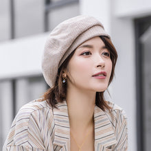 Load image into Gallery viewer, Retro Plaid Beret Fashionable Versatile Autumn Winter Delicate Soft Comfortable Breathable Beret Octagonal Hat for Women