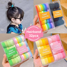 Load image into Gallery viewer, 32pcs/set Colourful Hair Ties Simple Durable Hair Band Highly Elastic Rubber Band Hair Rope Headwear Hair Accessories for Children