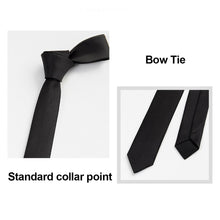 Load image into Gallery viewer, Fashionable Casual 3cm Ultra-narrow Tie Shirt Decoration Matching Pure Black Tie Adjustable Versatile Ties for Women