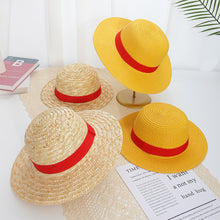 Load image into Gallery viewer, Fashionable Wide Brim Straw Hat Sun Hat UV Protection Casual Hat Outdoor Sports Sunshade Bonnet Beach Hat for Women Children
