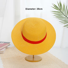Load image into Gallery viewer, Fashionable Wide Brim Straw Hat Sun Hat UV Protection Casual Hat Outdoor Sports Sunshade Bonnet Beach Hat for Women Children
