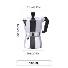 Load image into Gallery viewer, Mocha Coffee Pots Italian Aluminum Octagonal Pot Coffee Cup Maker Tea Maker Portable Coffee Maker