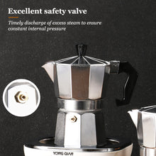 Load image into Gallery viewer, Mocha Coffee Pots Italian Aluminum Octagonal Pot Coffee Cup Maker Tea Maker Portable Coffee Maker