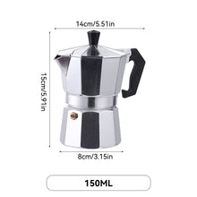 Load image into Gallery viewer, Mocha Coffee Pots Italian Aluminum Octagonal Pot Coffee Cup Maker Tea Maker Portable Coffee Maker