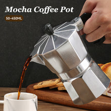 Load image into Gallery viewer, Mocha Coffee Pots Italian Aluminum Octagonal Pot Coffee Cup Maker Tea Maker Portable Coffee Maker