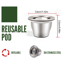 Load image into Gallery viewer, Reusable Pods for Nespresso Reusable Stainless Steel Capsule Crema Espresso Coffee Filters Reusable Pods Coffee Accessories