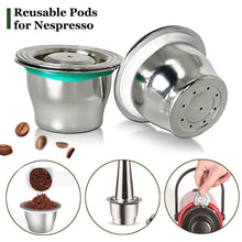 Load image into Gallery viewer, Reusable Pods for Nespresso Reusable Stainless Steel Capsule Crema Espresso Coffee Filters Reusable Pods Coffee Accessories